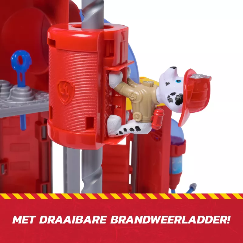 PAW Patrol priešgaisrinės gelbėjimo valdymo centras su Marshall Figūra, gelbėtojų gaisrine mašina, šviesomis, paleidimo įrenginiu ir garso efektais, vaikų žaislai berniukams ir mergaitėms nuo 3 metų
