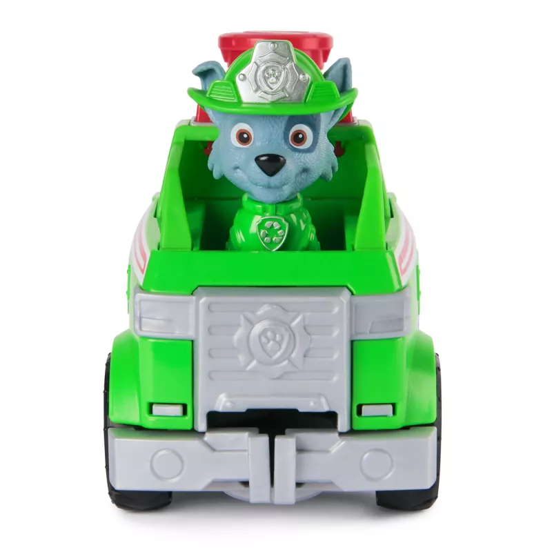 PAW Patrol gaisrinė gelbėtoja: Rocky gelbėjimo gaisrinė autocisterna su veiksmo figūrėle, griebimo žnyplėmis ir žaisliniu sunkvežimiu, vaikiški žaislai berniukams ir mergaitėms nuo 3 metų