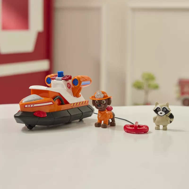 PAW Patrol Fire Rescue: Zuma Rescue Fire Boat su veiksmo figūrėle, paleidžiamu gelbėjimo ratu, meškėnu ir žaisline valtimi, vaikiški žaislai berniukams ir mergaitėms nuo 3 metų
