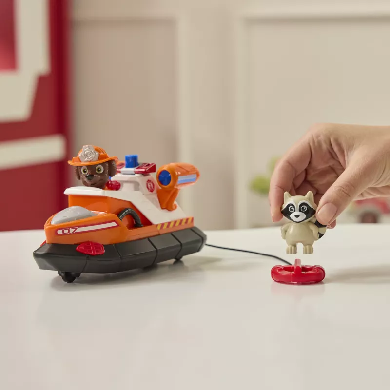 PAW Patrol Fire Rescue: Zuma Rescue Fire Boat su veiksmo figūrėle, paleidžiamu gelbėjimo ratu, meškėnu ir žaisline valtimi, vaikiški žaislai berniukams ir mergaitėms nuo 3 metų