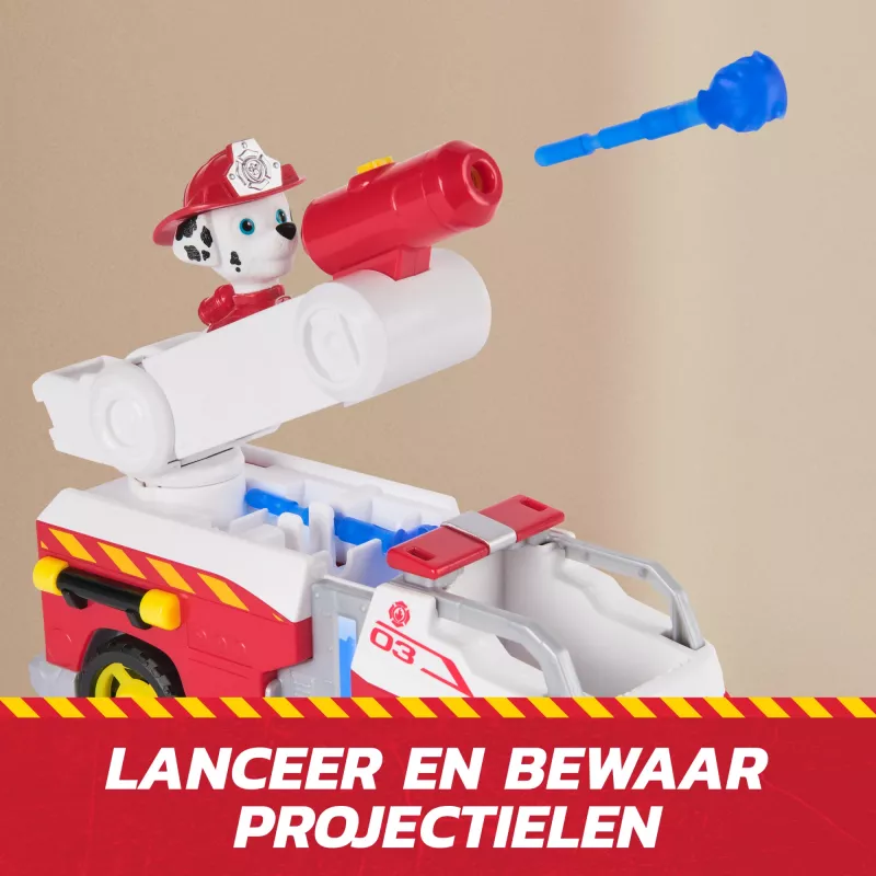 Žaislinis gaisrinis automobilis Spin Master Marshall Rescue Fire Engine su veiksmo figūrėle, sviedinių leistuvu, plastikinis, nuo 3 metų