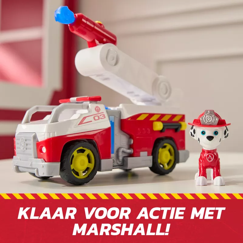 Žaislinis gaisrinis automobilis Spin Master Marshall Rescue Fire Engine su veiksmo figūrėle, sviedinių leistuvu, plastikinis, nuo 3 metų