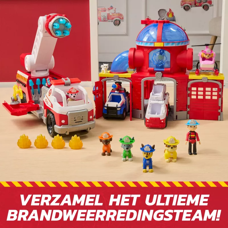 Žaislinis gaisrinis automobilis Spin Master Marshall Rescue Fire Engine su veiksmo figūrėle, sviedinių leistuvu, plastikinis, nuo 3 metų