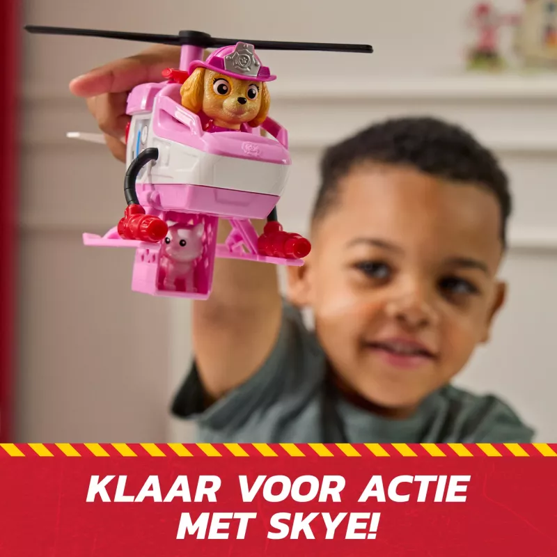 PAW Patrol Fire Rescue: Skye Rescue Fire Chopper su veiksmo figūrėle, draugė kačiukė ir žaislinis sraigtasparnis, vaikiški žaislai berniukams ir mergaitėms nuo 3 metų