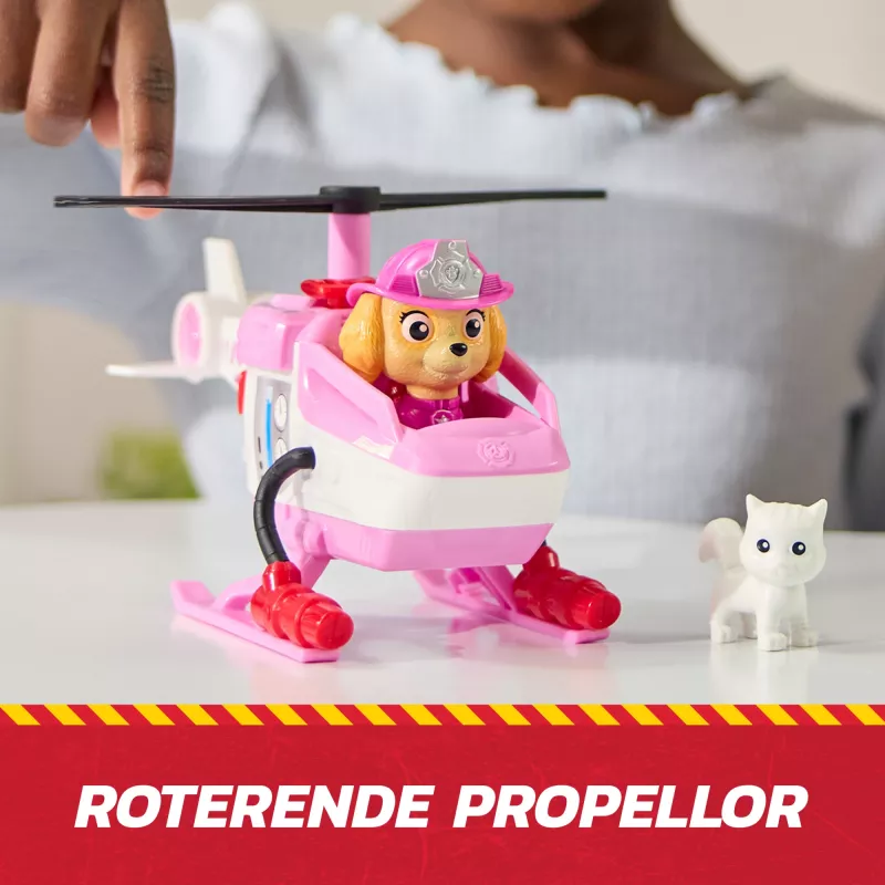 PAW Patrol Fire Rescue: Skye Rescue Fire Chopper su veiksmo figūrėle, draugė kačiukė ir žaislinis sraigtasparnis, vaikiški žaislai berniukams ir mergaitėms nuo 3 metų