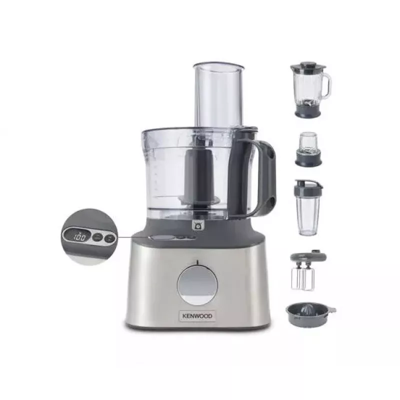 Virtuvės kombainas Kenwood MultiPro Compact+ FDM316SS — 800 W, 2 L dubuo, pilka, įmontuotos svarstyklės