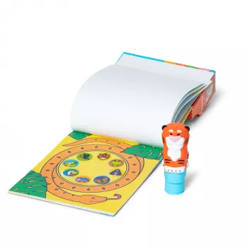 Melissa & Doug Sticker WOW 24 puslapių veiklos knygelė ir lipdukų štampukas, 300 lipdukų, menų ir amatų fidget žaislas, kolekcionuojamas personažas – Tigras - FSC sertifikuota