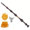 Wizarding World Haris Poteris, 12 colių Magiškas kolekcinis Albuso Dumbldoro lazdelė su stovu ir lieto metalo ikona, Magiškos būtybės, Aksesuaras kostiumams