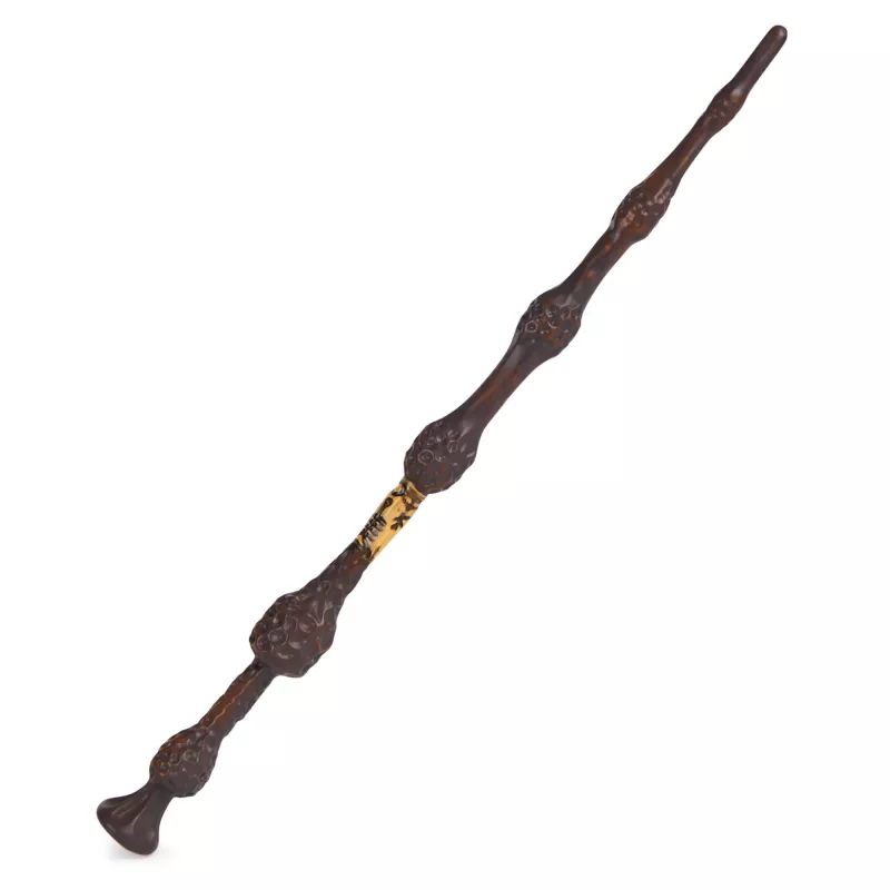 Wizarding World Haris Poteris, 12 colių Magiškas kolekcinis Albuso Dumbldoro lazdelė su stovu ir lieto metalo ikona, Magiškos būtybės, Aksesuaras kostiumams