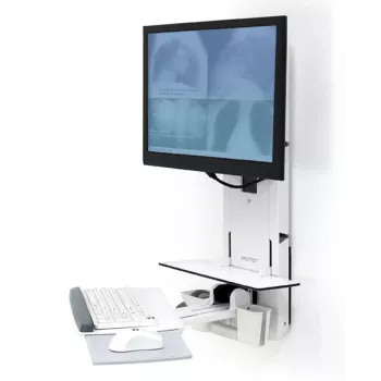 ERGOTRON Styleview Vertikalus pakėlimas sėdėti-stovėti paciento kambariui (balta)