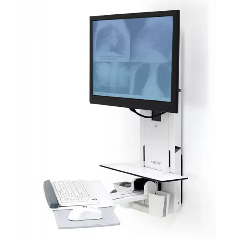 ERGOTRON Styleview Vertikalus pakėlimas sėdėti-stovėti paciento kambariui (balta)