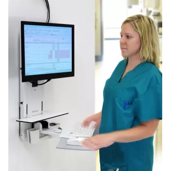 ERGOTRON Styleview Vertikalus pakėlimas sėdėti-stovėti paciento kambariui (balta)