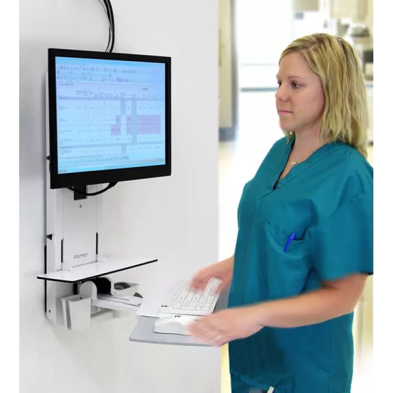 ERGOTRON Styleview Vertikalus pakėlimas sėdėti-stovėti paciento kambariui (balta)