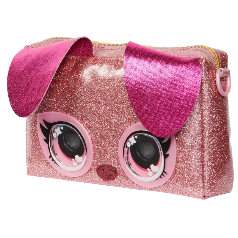 Purse Pets „Keepin’ It Clutch Dazzling Diva“ šuniuko žaislas ir riešinė su šviečiančiomis vaivorykštės spalvų akimis, mergaičių žaislai nuo 4 metų