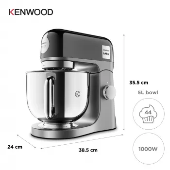 Kenwood kMix Special Edition virtuvinis kombainas 1000 W 5 L Juoda, Chromas