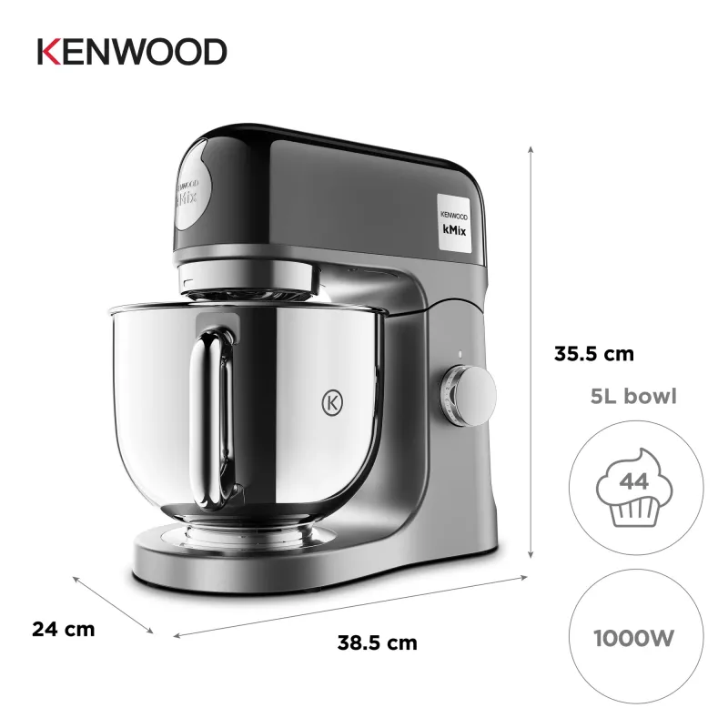 Kenwood kMix Special Edition virtuvinis kombainas 1000 W 5 L Juoda, Chromas