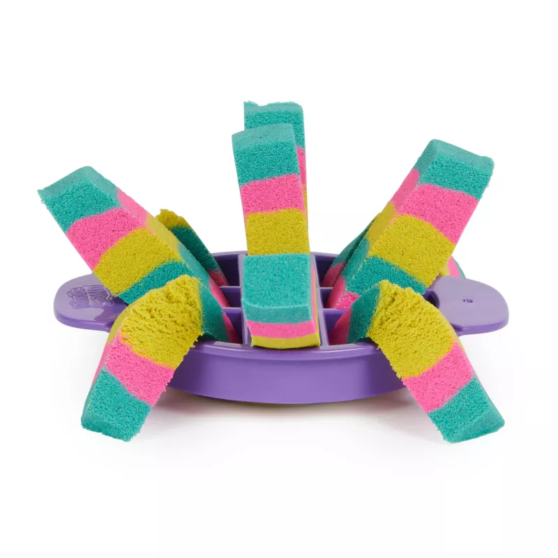 Kinetic Sand , Ultimate Sandisfying Set su 2 lb žaidimų smėlio (rožinis, geltonas ir žalsvai mėlynas), 10 įrankių ir formelių, sensoriniai žaislai vaikams nuo 7 metų