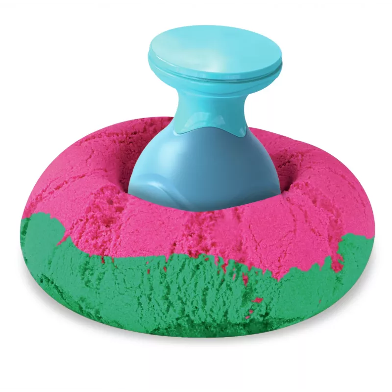 Kinetic Sand , Ultimate Sandisfying Set su 2 lb žaidimų smėlio (rožinis, geltonas ir žalsvai mėlynas), 10 įrankių ir formelių, sensoriniai žaislai vaikams nuo 7 metų
