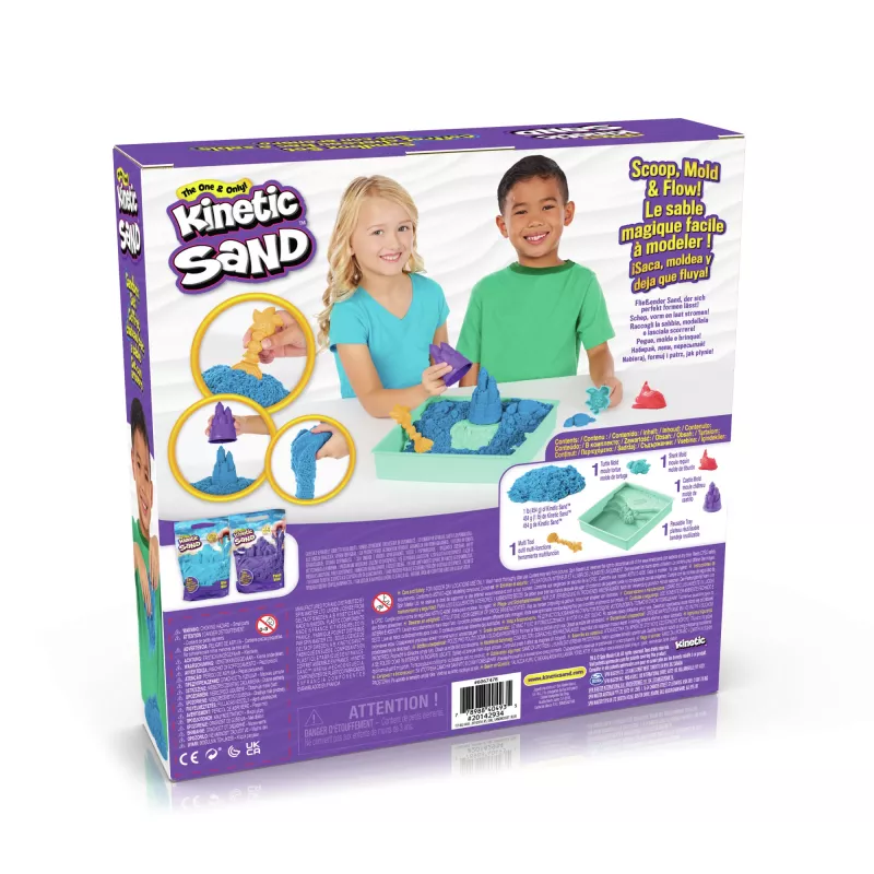 Kinetic Sand, Smėlio dėžės rinkinys, Kūrybingos Velykų dovanos, 1 svaras mėlyno formuojamo smėlio, 4 įrankiai ir formelės, Laikymo dėžutė, Sensoriniai žaislai vaikams nuo 3 metų