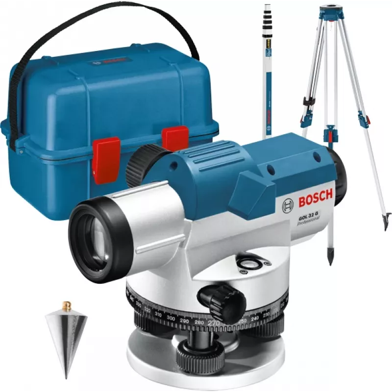 Optinis nivelyras Bosch GOL 32 G Professional — 400 gonų, su trikoju