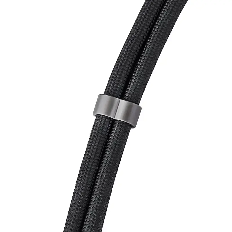 Intenso USB-C įkrovimo dirželio telefono kaklo kabelis 60W greitas įkrovimas reguliuojamas ilgis 1.65m nailonas juodas