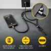 Intenso USB-C įkrovimo dirželio telefono kaklo kabelis 60W greitas įkrovimas reguliuojamas ilgis 1.65m nailonas juodas