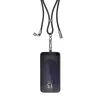 Intenso USB-C įkrovimo dirželio telefono kaklo kabelis 60W greitas įkrovimas reguliuojamas ilgis 1.65m nailonas juodas