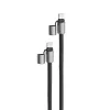 Intenso USB-C įkrovimo dirželio telefono kaklo kabelis 60W greitas įkrovimas reguliuojamas ilgis 1.65m nailonas juodas