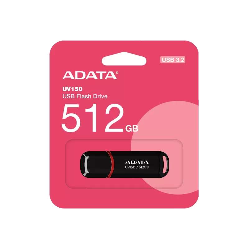ADATA UV150 USB atmintukas 512 GB USB Type-A 3.2 Gen 1 (3.1 Gen 1) Juoda, Raudona