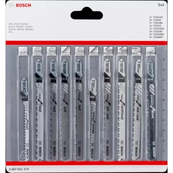 “Bosch 2 607 011 172” siaurapjūklio / slankiojo pjūklo / atbulinio pjūklo geležtė Siaurapjūklio geležtė 10 vnt.