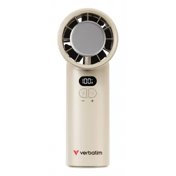 Verbatim Cool’n’Go IceTouch rankinis ventiliatorius balta/sidabrinė, Sidabrinė, Balta, 1 ventiliatorius, Rankinis ventiliatorius, 1 vnt., 8 W, Ličio jonų (Li-Ion)