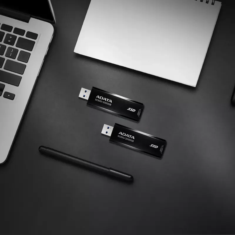 USB atmintinė ADATA SC610 500GB USB Type-A 3.2 Gen 2 (10 Gbit/s) 550/500 MB/s, juoda
