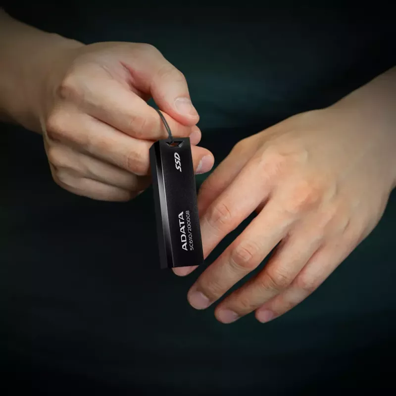 USB atmintinė ADATA SC610 500GB USB Type-A 3.2 Gen 2 (10 Gbit/s) 550/500 MB/s, juoda