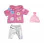 Lėlių drabužių rinkinys BABY born Rožinis paltukų rinkinys 43cm Sulankstomas