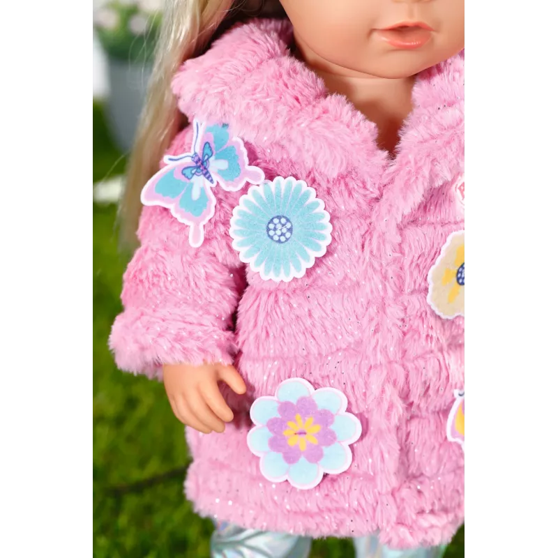 Lėlių drabužių rinkinys BABY born Rožinis paltukų rinkinys 43cm Sulankstomas