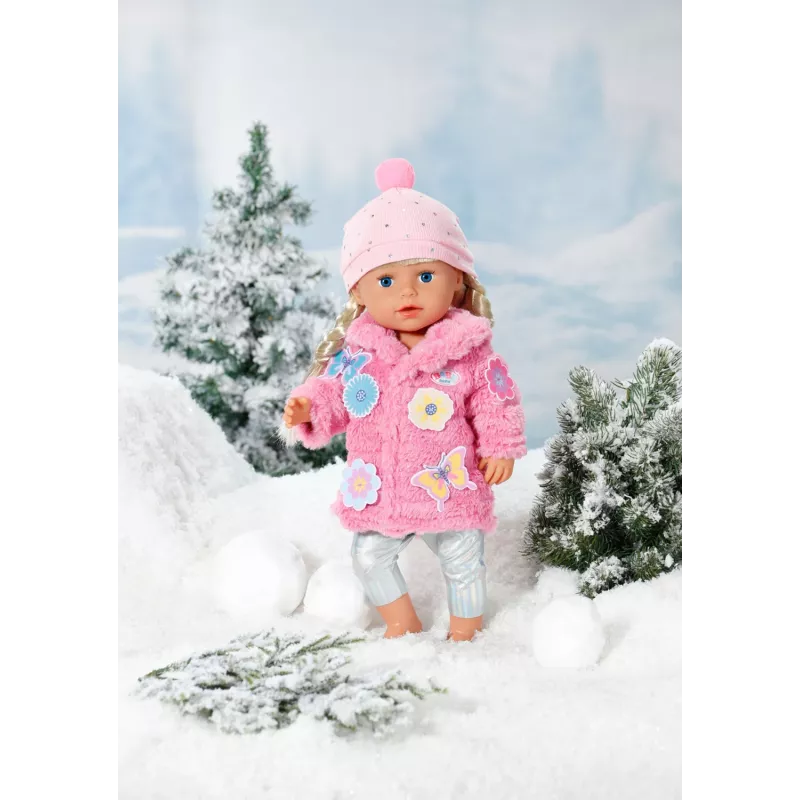 Lėlių drabužių rinkinys BABY born Rožinis paltukų rinkinys 43cm Sulankstomas