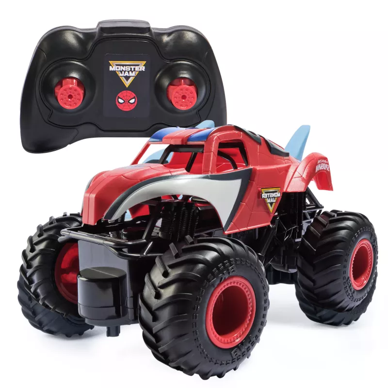 Monster Jam, Marvel The Amazing Spider-Man RC Monster Truck, 1:24 skalė, vaikiški žaislai berniukams ir mergaitėms nuo 4 metų