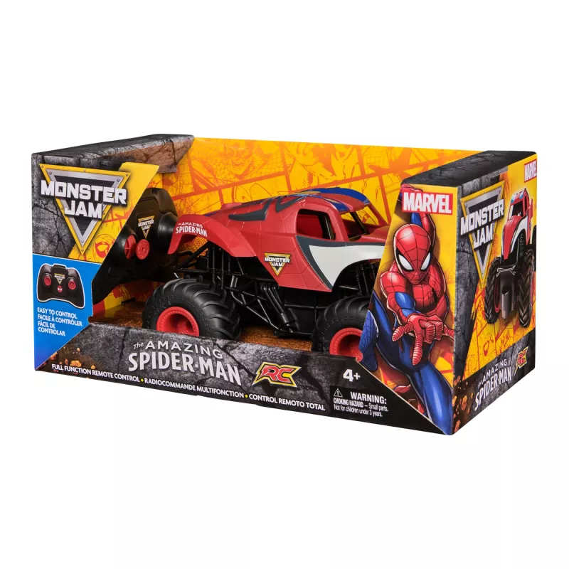 Monster Jam, Marvel The Amazing Spider-Man RC Monster Truck, 1:24 skalė, vaikiški žaislai berniukams ir mergaitėms nuo 4 metų