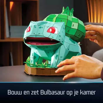 4D Build, Pokémon Bulbasaur 3D modelio rinkinys, Pokémon figūrėlė, Kanto pirmųjų partnerių kolekcija, stalo dekoras, 195 detalės, nuo 12 metų
