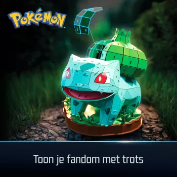 4D Build, Pokémon Bulbasaur 3D modelio rinkinys, Pokémon figūrėlė, Kanto pirmųjų partnerių kolekcija, stalo dekoras, 195 detalės, nuo 12 metų