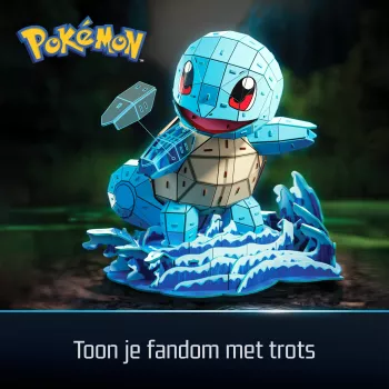 4D Build, Pokémon Squirtle 3D modelio rinkinys, Pokémon figūrėlė, Kanto pirmųjų partnerių kolekcija, stalo dekoras, 180 detalių, nuo 12 metų