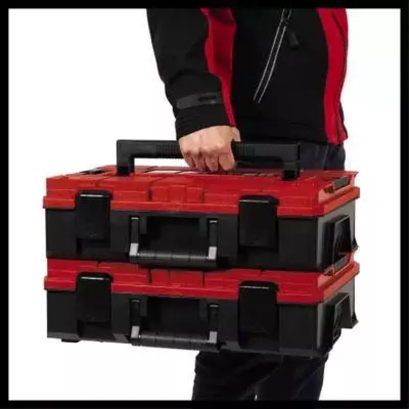 Smulkių detalių dėžutė Einhell E-Case S-F Polipropileninė Juoda Raudona 42x28x9,5 cm