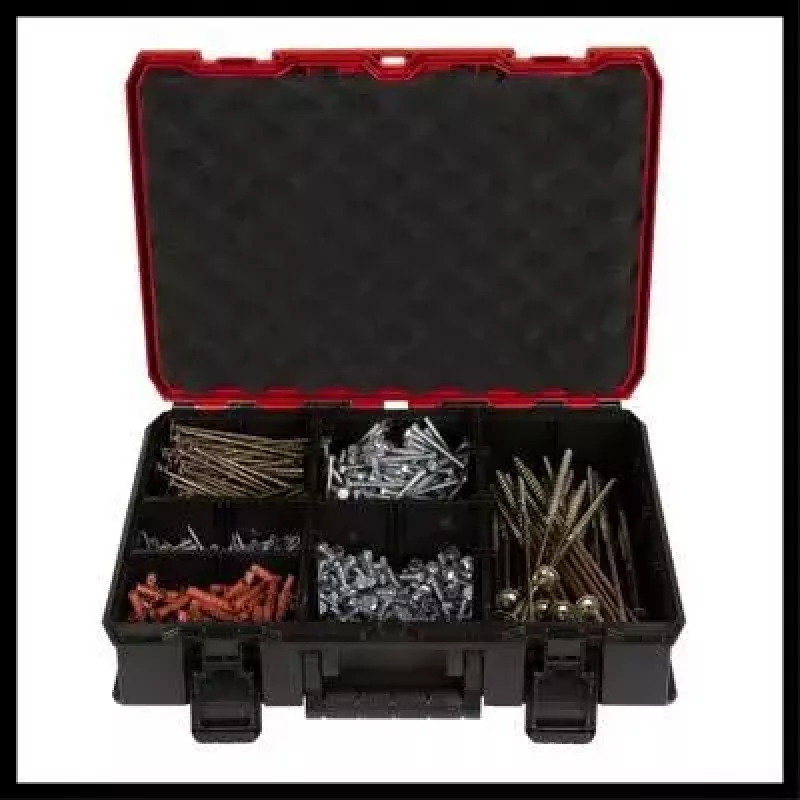 Smulkių detalių dėžutė Einhell E-Case S-F Polipropileninė Juoda Raudona 42x28x9,5 cm