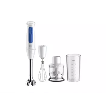 Rankinis trintuvas Braun Household MultiQuick 3 MQ30202M, 900 W, baltas/mėlynas, su smulkintuvu ir plaktuvu