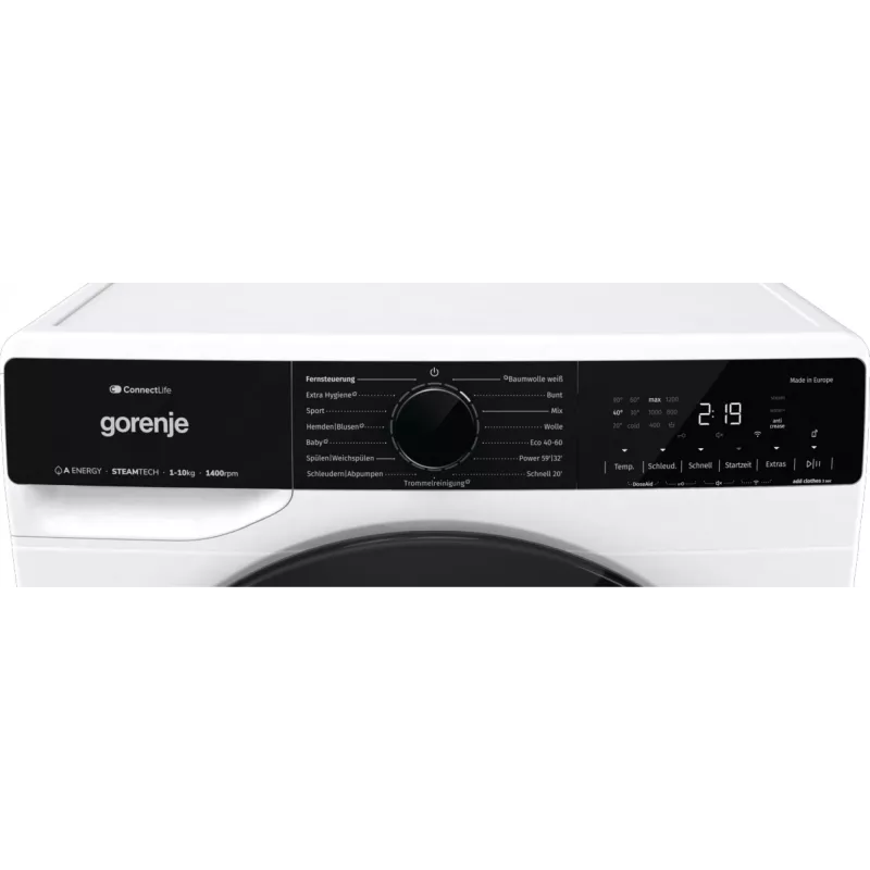 Gorenje WPNA14A3TS skalbimo mašina su priekine įkrova 10 kg 1400 aps./min. Balta