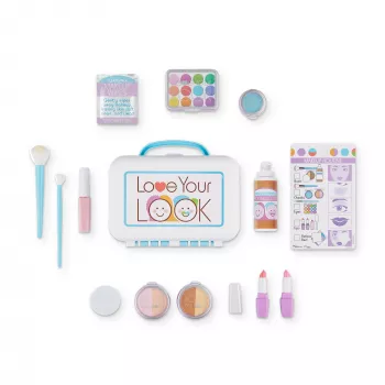 Melissa & Doug Love Your Look netikros kosmetikos rinkinys – 16 dalių, žaidimui be netvarkos (NETURi TIKROS KOSMETIKOS)