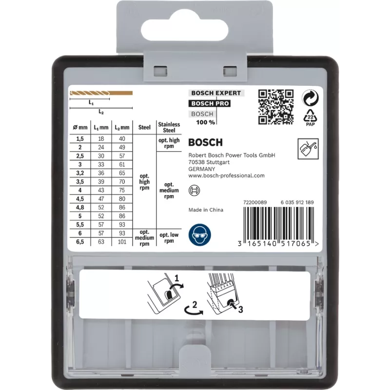 Grąžtų rinkinys Bosch HSS Twist Drill Bits Cobalt 2607019926