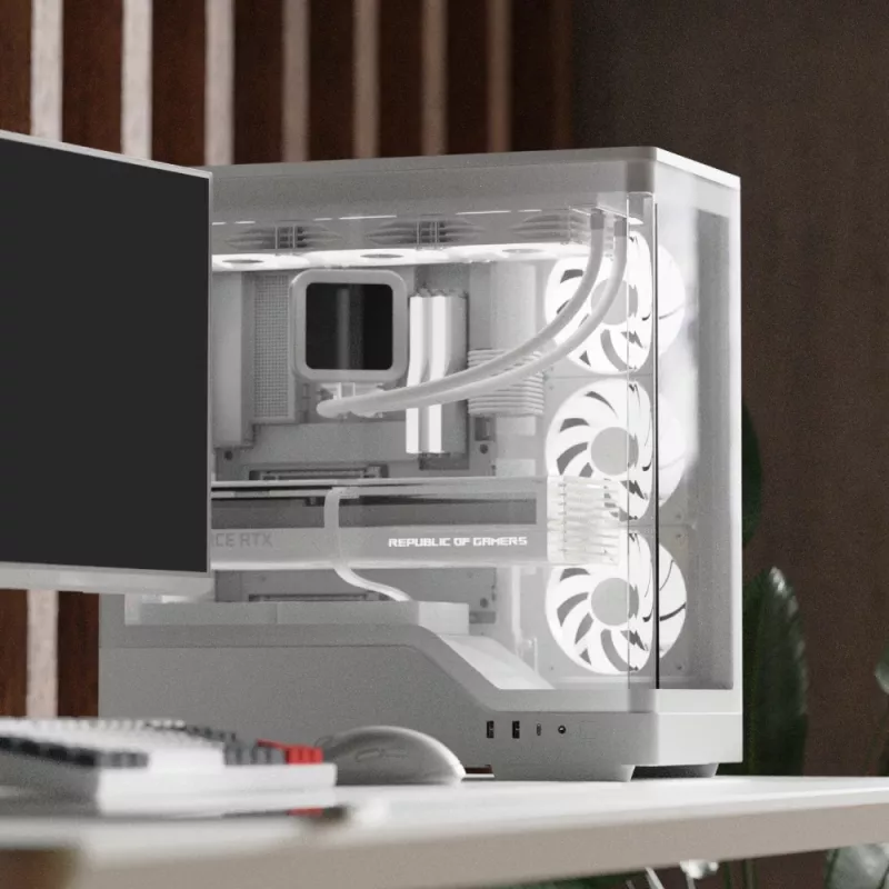PC korpusas AEROCOOL Geh Midi P500A White — vidutinio dydžio ATX korpusas, baltos spalvos