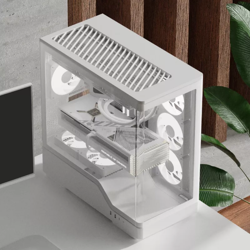PC korpusas AEROCOOL Geh Midi P500A White — vidutinio dydžio ATX korpusas, baltos spalvos