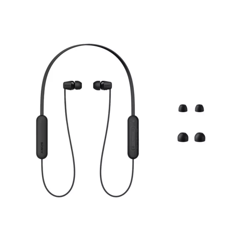 Sony WI-C100 ausinės belaidės į ausis įdedamos skambučiams / muzikai Bluetooth juoda